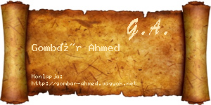 Gombár Ahmed névjegykártya